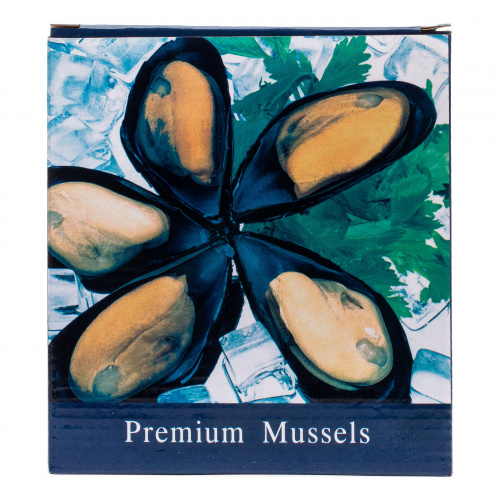 Мидии на створке 1/2 раковине 30/40 в/м (1кг)