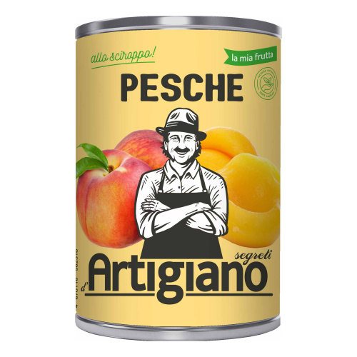 Персики в сиропе половинками «ARTIGIANO» (0,400кг)