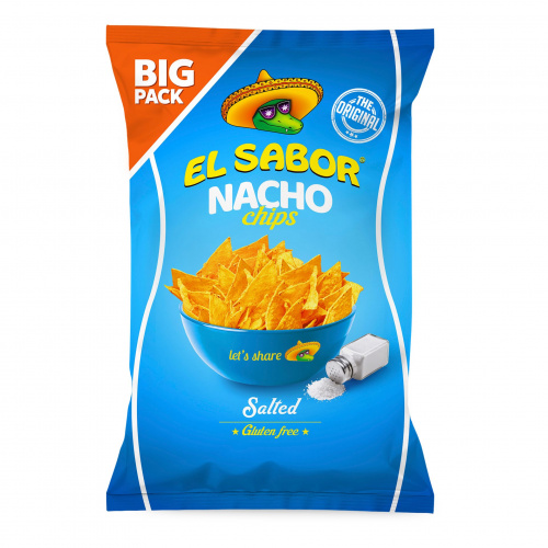 Чипсы кукурузные «Начос» с cолью, т.з. “El Sabor” (0,180 кг)