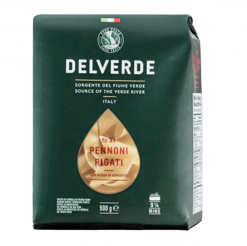 Паста № 031 Пеннони Ригати, Delverde (0,500кг)
