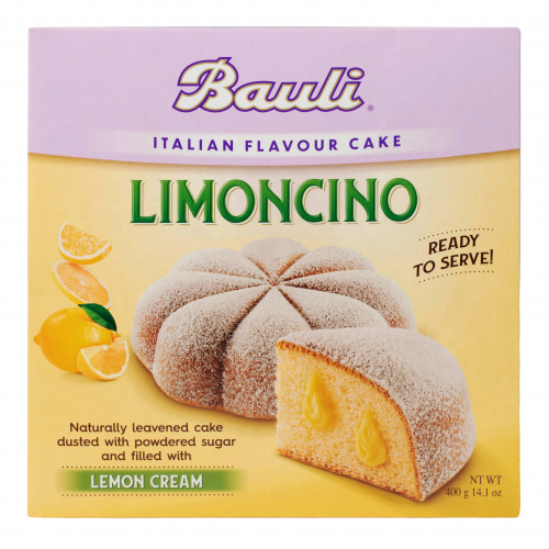 Кекс с кремовой начинкой Limoncino Torta Limoncino Italian cake "Bauli" (0,400 г)