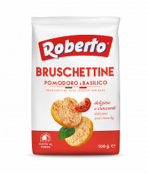 Хрустящие хлебцы Брускеттине со вкусом томатов и базилика, Roberto (0,100кг)