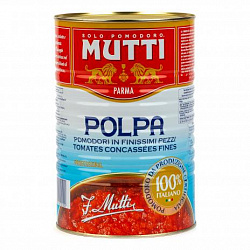 Мелконарезанные томаты, Mutti (4,050кг)