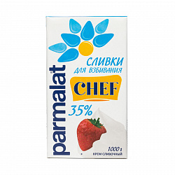 Сливки CHEF  35% Brick, PARMALAT (без крышки) (1л)