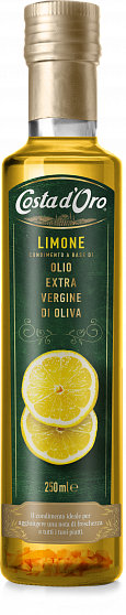 Масло оливковое Extra Virgin со вкусом и ароматом лимона, Costa d’Oro (0,250л)