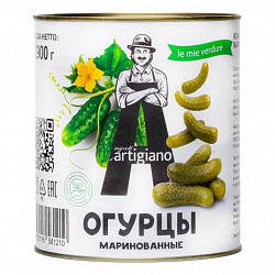 Огурцы маринованные 6-9 см, ARTIGIANO ж/б (2,9кг)