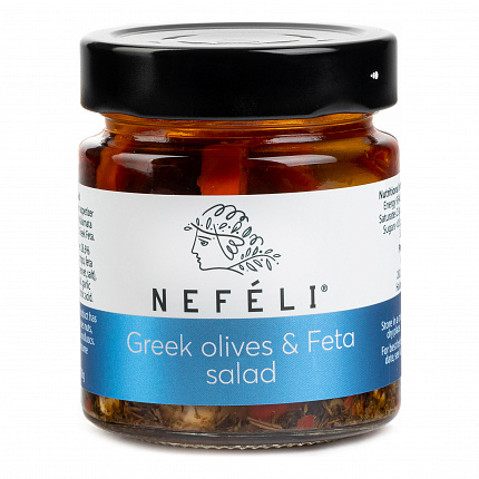 Оливки с сыром Фета "Греческий салат", NEFELI (0,185кг)