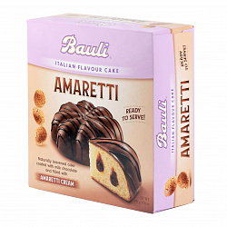 Кекс с кремовой начинкой Amaretti в шоколадной глазури "Bauli" (0,450 кг)