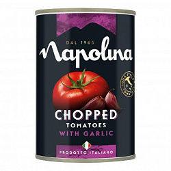 Томаты резаные кубиками с чесноком, Napolina (0,400 кг)