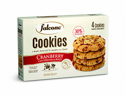 Печенье сахарное Cookies с клюквой и кукурузной мукой, Falcone (0,200кг)