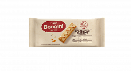 Печенье слоеное глазированное Сфольяттине Глассате, Bonomi (0,135кг)