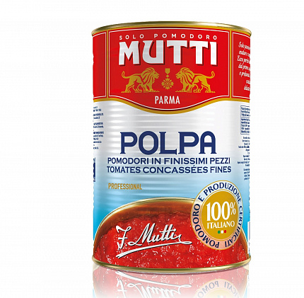 Мелконарезанные томаты, Mutti (0,400кг)