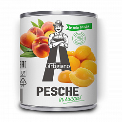 Персики в сиропе половинками, ARTIGIANO (0,820кг)