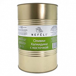 Оливки Халкидики c косточкой, NEFELI (4,250кг)