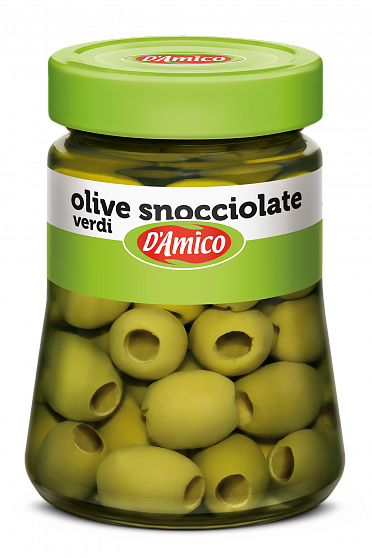 Оливки зеленые без косточки, D`Amico (0,290кг)